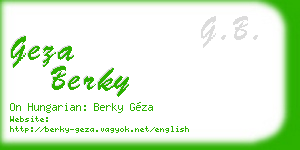geza berky business card