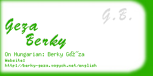 geza berky business card